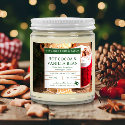 Hot Cocoa & Vanilla Bean Candle - 9oz